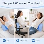 Oreiller de soutien Lombaire pour le sommeil, refroidisseur Gel Mémoire Mousse Oreil de dos inférieur pour le lit, support ergonomique du dos Oreillon de soutien pour le côté & Sommeil arrière, housse respirante amovible, oreiller arrière pour canapé