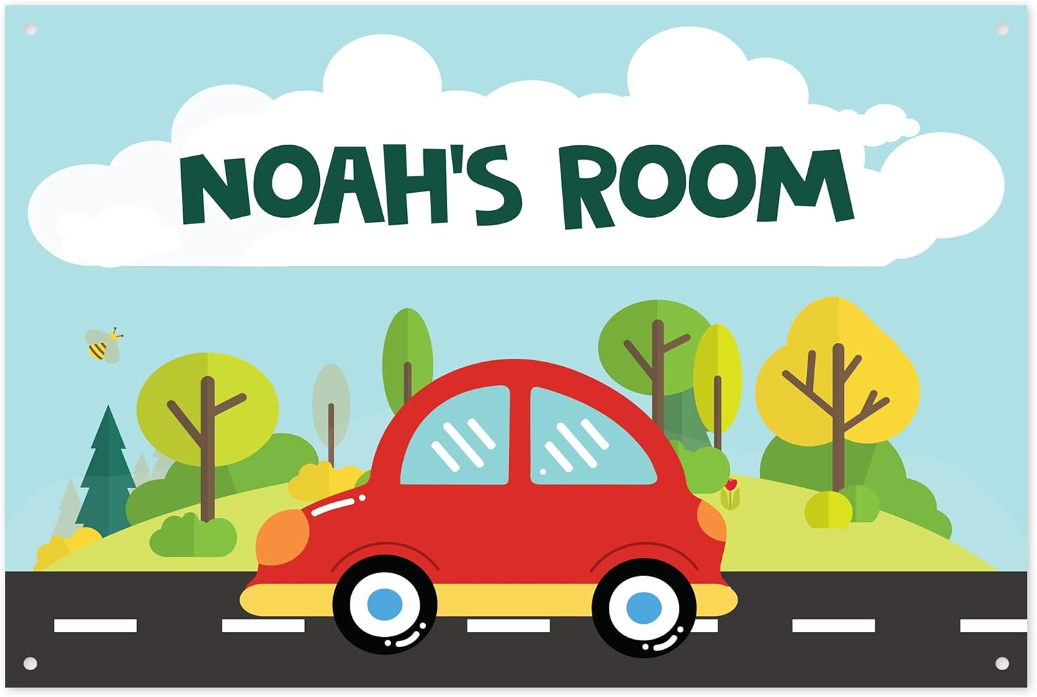 Customized Kid Room Sign, Personalized Name For Bedroom Nursery Room Wall Decor Kids With School Contruction Sign, 14x20 Inches, Rust Free ACM, Fade Resistant, Made in USA by My Sign Center