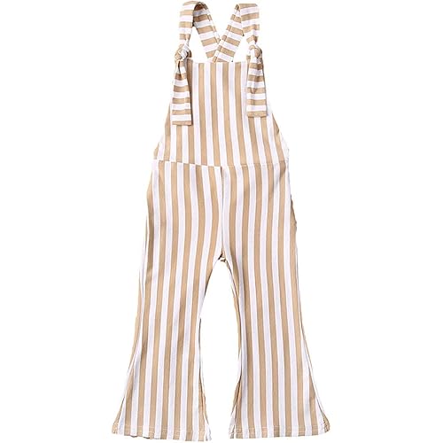 Toddler Kids Baby Girl Stripes Bell-Bottom Jumpsuit Romper Overalls Pants Outfits