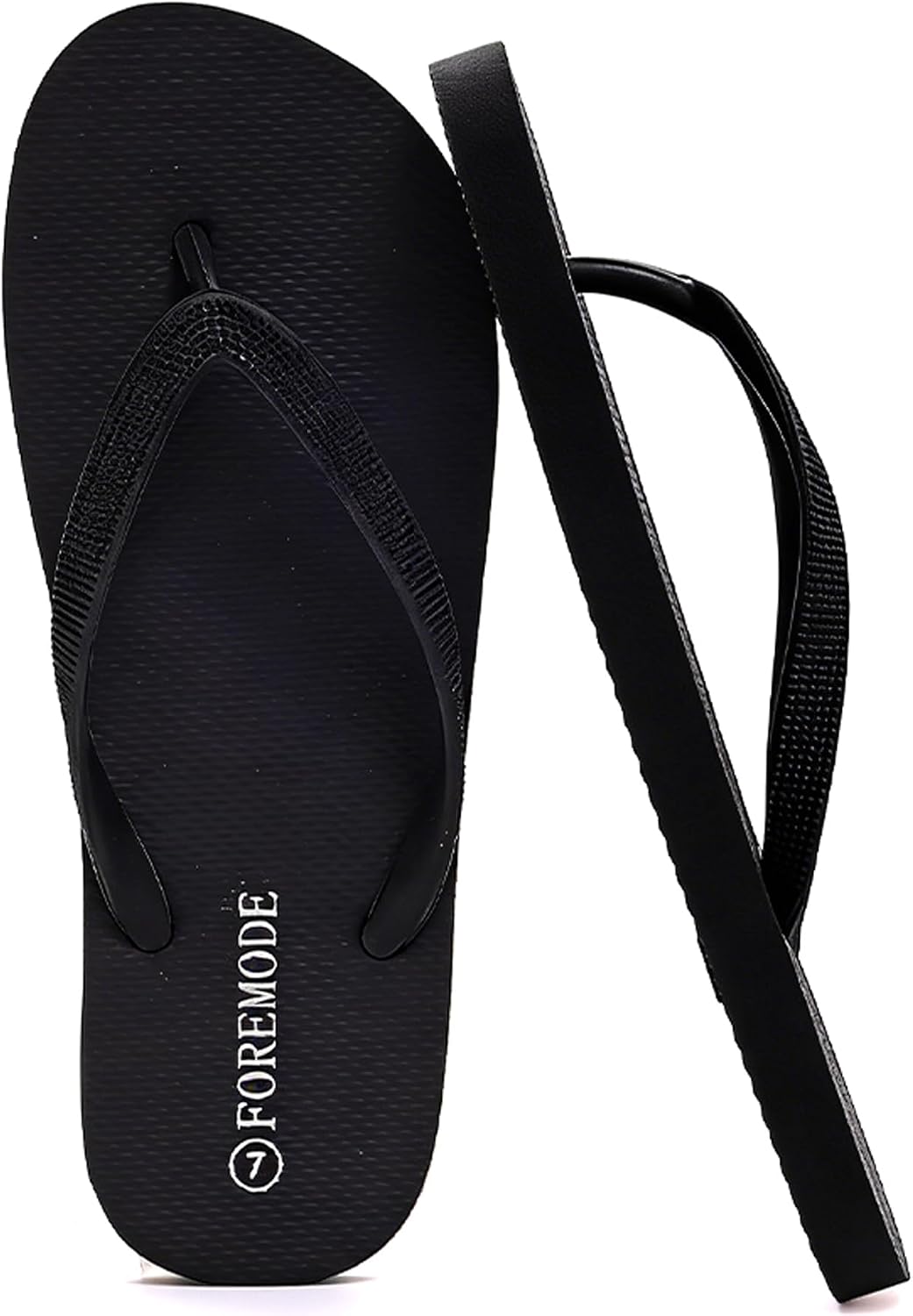 ForeMode Slim Flip Flops for Women Beach Rubber Shower Shoes Basic Thong Sandals Super Lightweight for Beach, Shower, and Everyday Wear