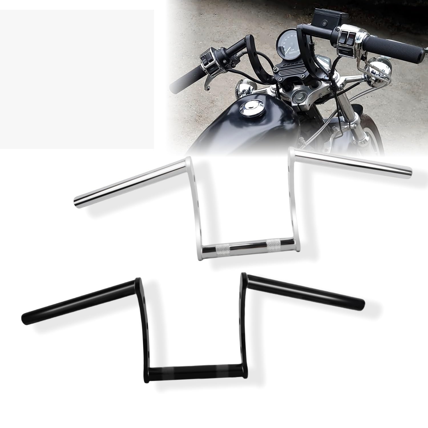 Motorcycle handlebar risers 1 "przeciągnij kierownicę motocykla Z kierownicą 25mm kierownica rowerowa pasuje do Harleya(Gloss Black)