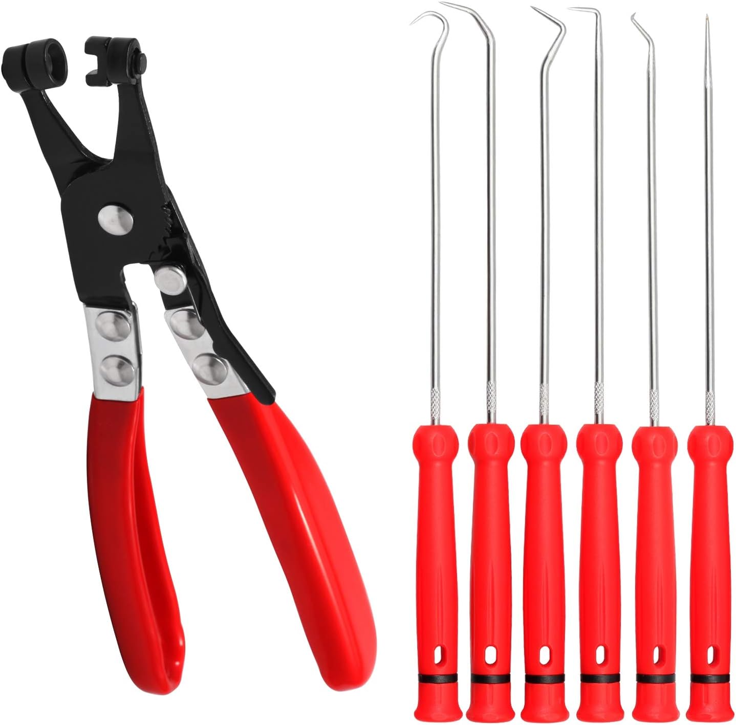 SPEEDWOX Hose Clamp Pliers with 6 Pcs Precision Hook and Pick Set Hose