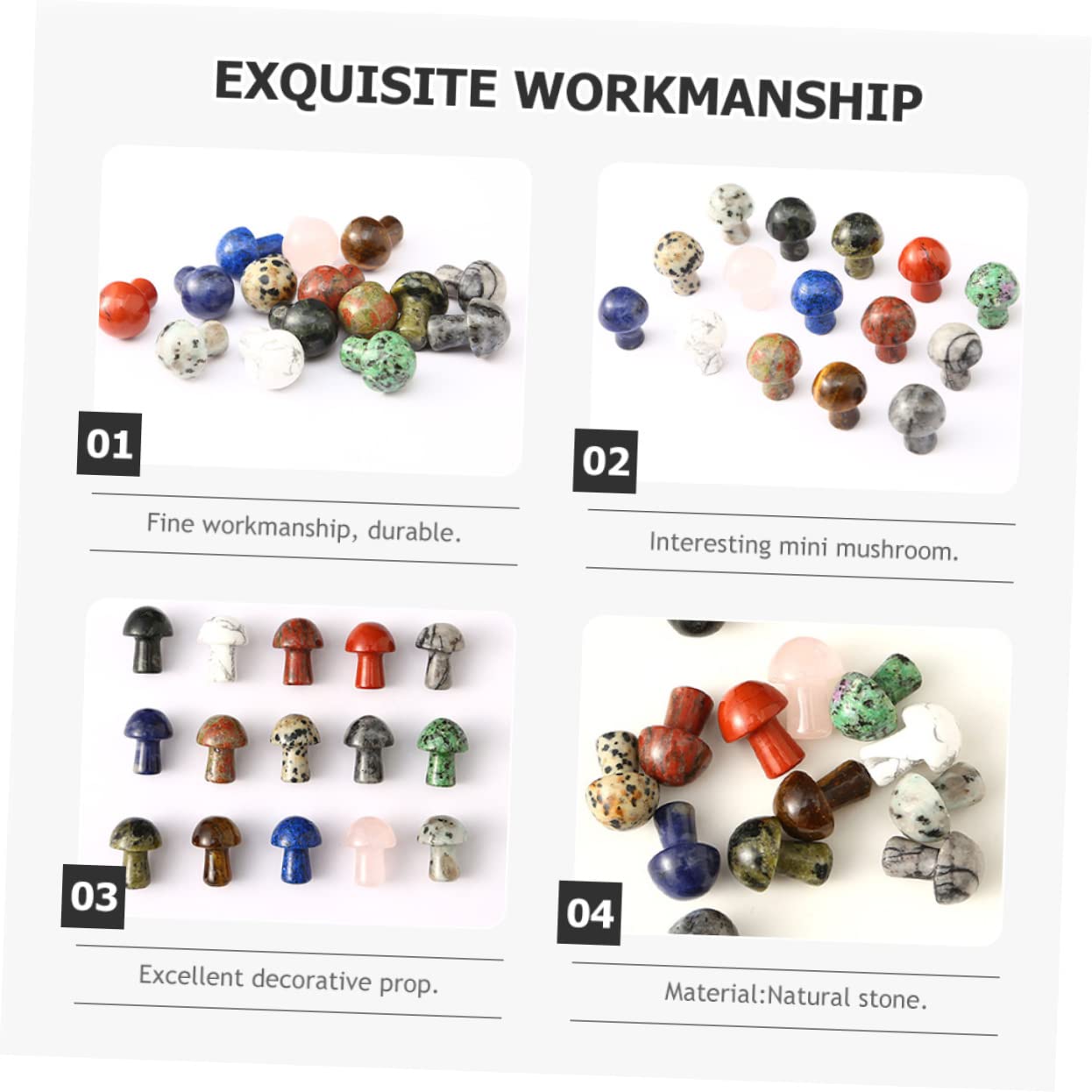 INOOMP 45stücke Teiliges Mini-kristall-pilz-Ornament Für Aquarien Und Mikrolandschaften Dekoration Für Tisch Blumentöpfe Und Mini-gärten Langlebig Aus Natürlichem Kristall