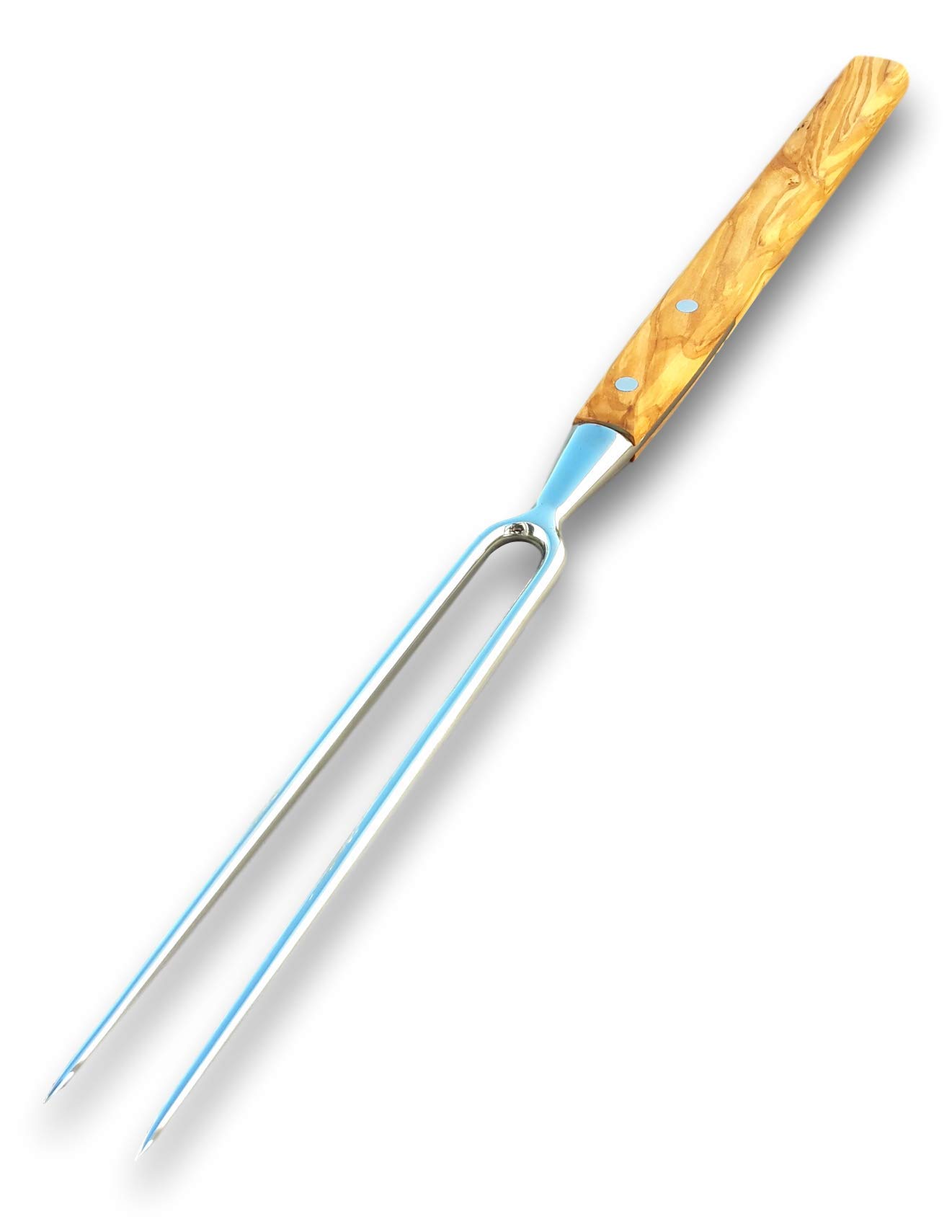 Due buoi Classic forgiato 19 1/2" dritto forchettone lungo manico in legno di ulivo
