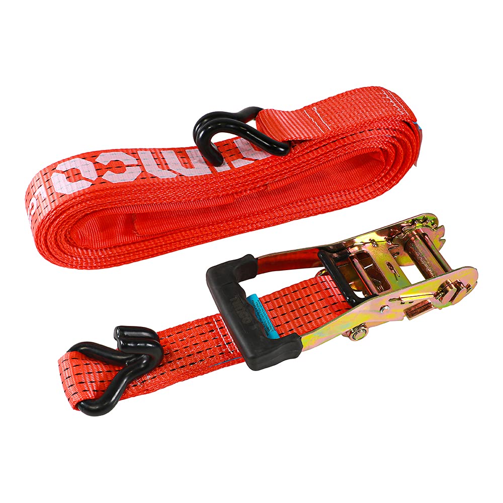 TIMCO 10 m x 50 mm rosso cricchetto cinghia J Hook-Heavy Duty-10 m