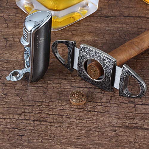 Galiner Cigar Humidor Case Lighter Cutter Set,Portable Humidifier Travel Cigar Box With Cigar Lighter Cutter, Removable Cedar Tray, Gift Box #TOP3