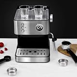 Cecotec Macchina del caffè Power Espresso 20 Professionale. Capàcità 1,5 L, 20 bar, doppia uscita, vaporizzatore, acciaio inossidabile, scaldatazze, 850 W - 5