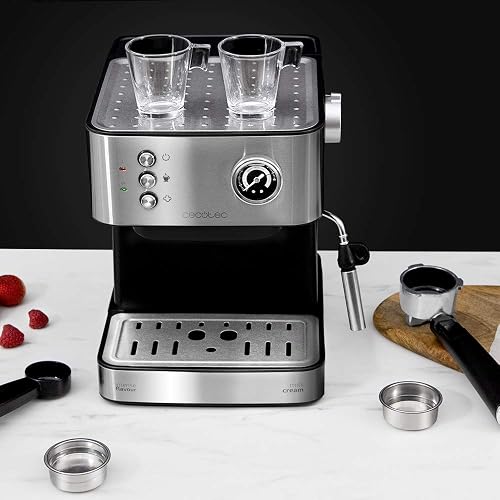 Cecotec Macchina del caffè Power Espresso 20 Professionale. Capàcità 1,5 L, 20 bar, doppia uscita, vaporizzatore, acciaio inossidabile, scaldatazze, 850 W - 5