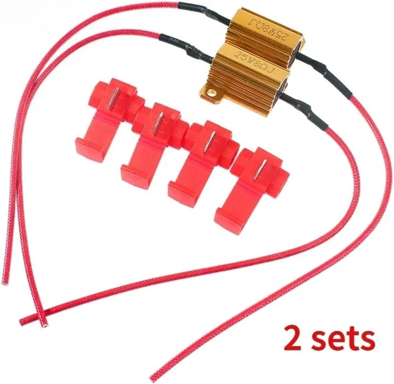 2PCS 25W/50W 6ohm 8ohm 50ohm Load Resistor LED Flash Rate Indicator Controllers for Car Lamp Wire Aluminum Shell Resistor(50W 6Ohm)