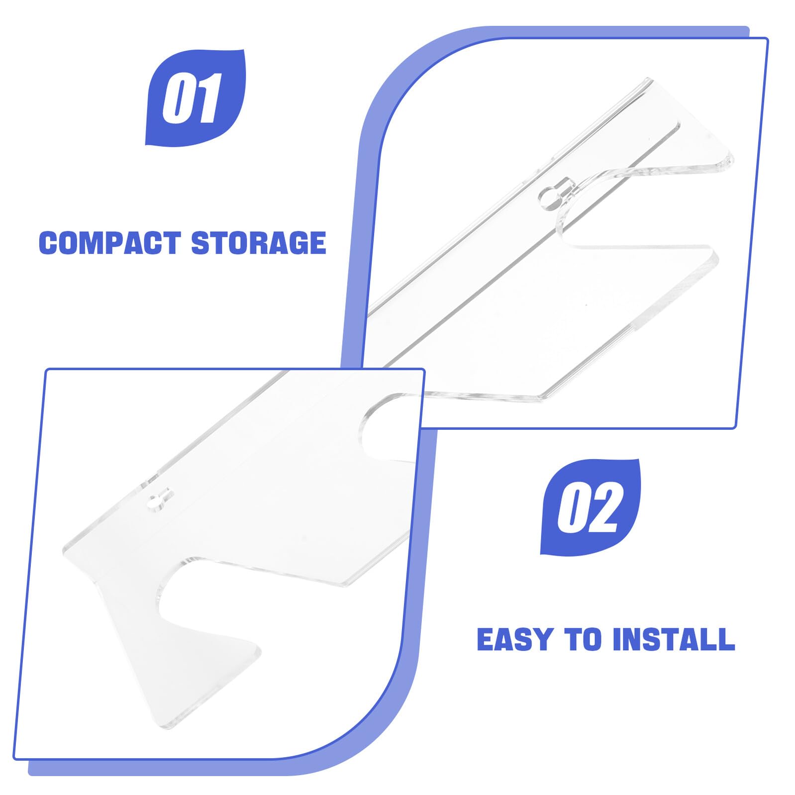 Support Mural Acrylique Transparent à 3 Niveaux pour Skateboards et Snowboards, Porte-Skis Horizontal Compatible Planches Jusqu’à 5 Cm D’épaisseur, Lot de 2 Pièces, Rangement