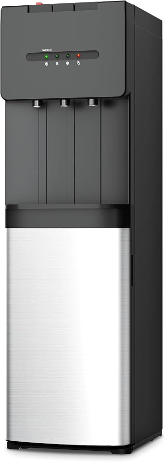 EUHOMY Self Cleaning Bottom Loading Water Cooler Dispenser, 3 Temperatures Cold, Warm, Hot, Child Safety Lock, LED Indicator Light, Water Dispenser for Home, Apartment, Office, Black