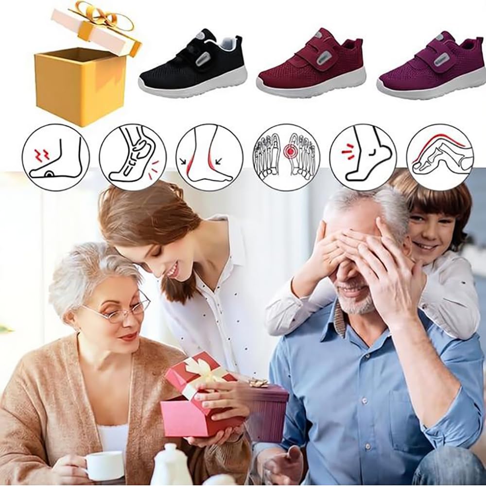 Zapatos para Diabéticos Calzado Ortopédico Ajustable Y para Caminar Zapatillas De Ancho Especial Fáciles De Poner Ligeras Y Antideslizantes Calzado Casual con Plantilla De Espuma