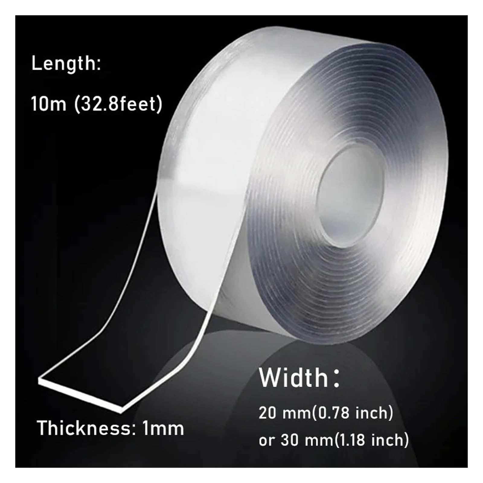 Nastro adesivo biadesivo trasparente, 10 m 32 piedi Gadget trasparenti for nastri decorativi adesivi for la casa(2cm(0.78inch))
