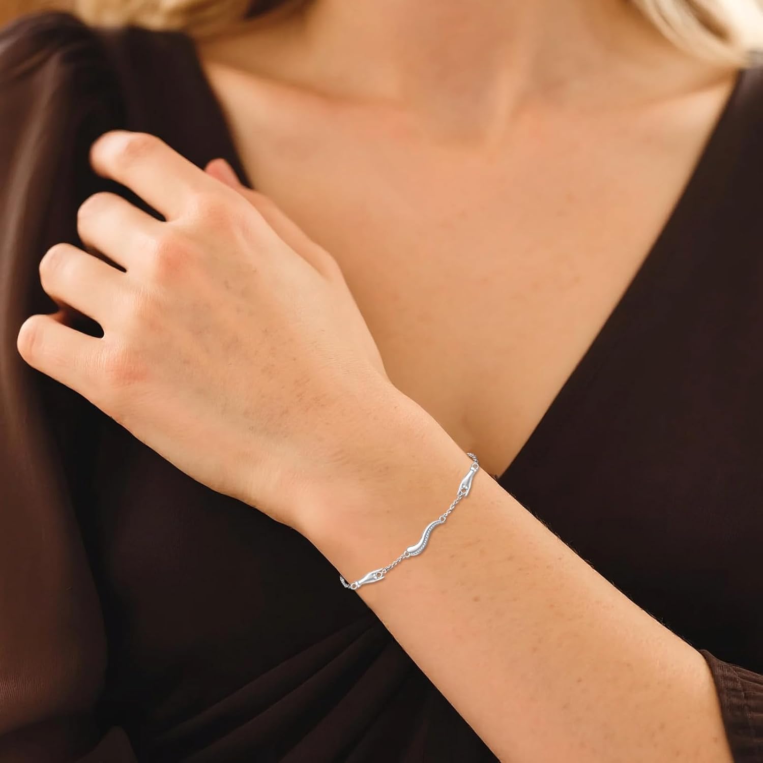 URONE Italian Horn Hand Bracelet 925 Sterling Silver Cornicello and Mano Cornuto Bracelet Ankle Italian Good Luck Protection Amulet Jewelry Gifts for Women