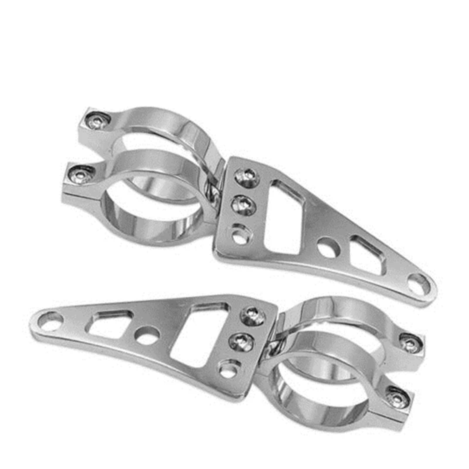 Bracket Light 2Pcs Universal Motorcycle Headlight Mount Bracket Fork Ear Chopper Headlamp Holder Clamp 39-41mm Fit for Harley Bobber Racer(Silver)