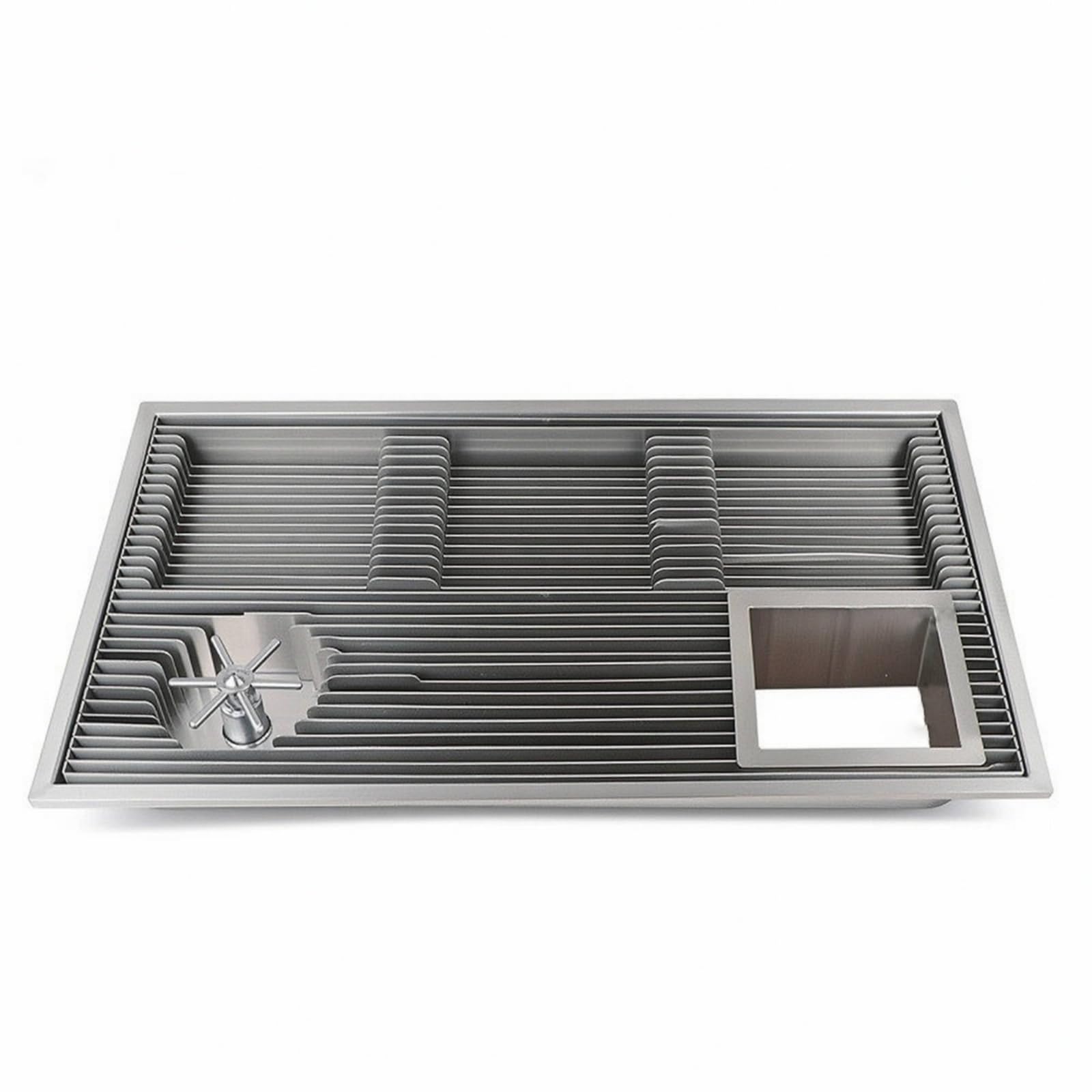 predolo Panel Goteo con Lavavasos Resistente Estación Multifunción para Bar con Enjuagador Versátil Enjuagadora Recipientes para Baristas, Cafeterías, Cocina, Acero