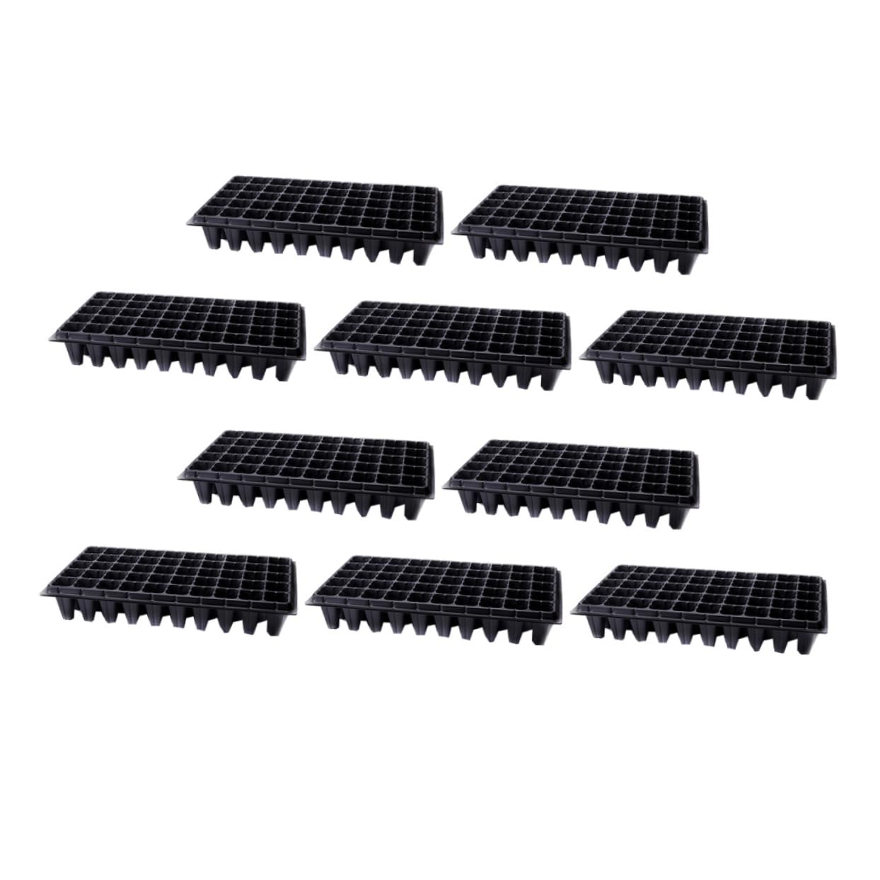 Vassoio per Semina Piantine 10 Pezzi 50 Celle Plastico Nero