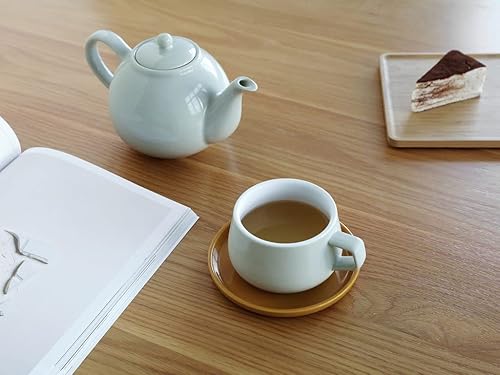 Miniatura 6 de VIVA Ella Cream - Juego de café de porcelana con leche, taza de capuchino con platillo, 9 oz  8.8 fl oz