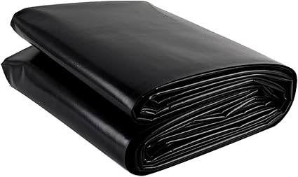 Image Pond tarp,Pliable & Durable HDPE Material,0.2MM Black Pond Liner pond liners for outdoor ponds,pond lining for Fish Ponds Stream Fountain Water Garden,Easy Cutting Underlayment Pond Liners ( Size : 10