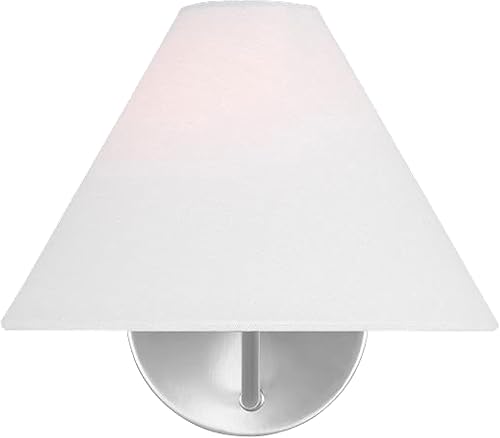 Miniatura 5 de Scott Living Burke - Aplique de pared de tocador de baño regulable de 1 luz para interiores en acero cepillado acabado plateado con pantallas de