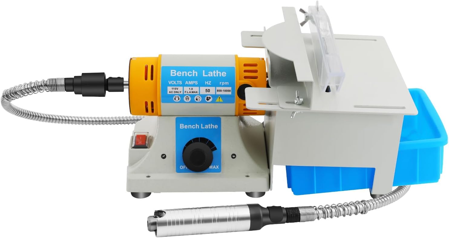 Mini Table Saw Grinder, 320W Multifunctional Electric Grinding Machine with Table Saw Professional Benchtop Polisher & Grinders 800-10000r/min Adjustable for Cutting Carving Grinding