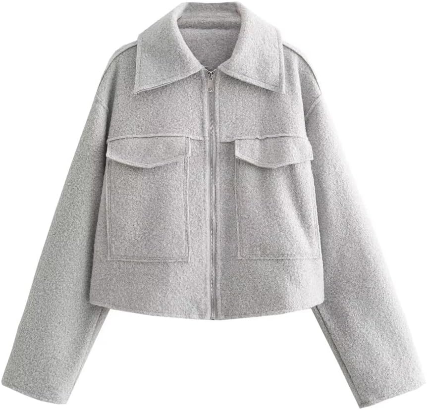 Autumn and winter new women's short loose casual woolen jacket