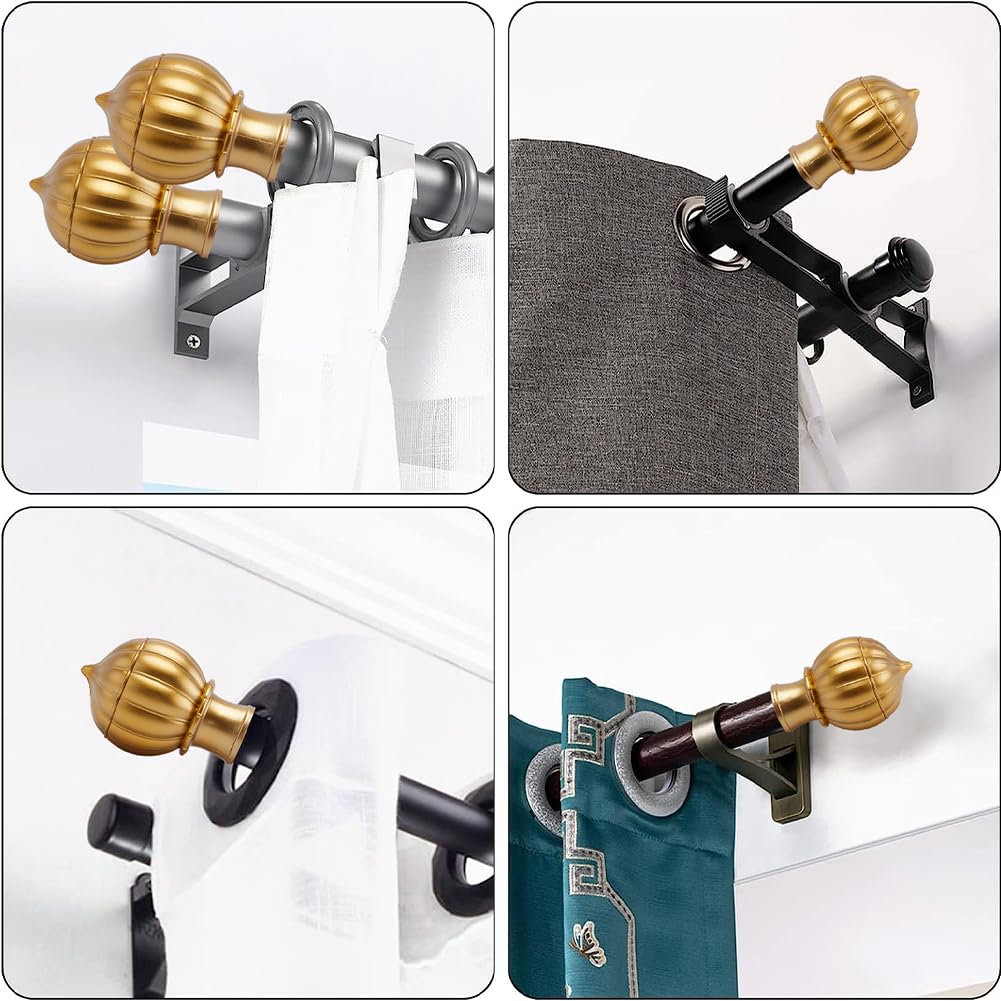 GORGECRAFT 4pz Terminali per Aste per Tende In Plastica Color Oro Terminali per Aste per Tendaggi