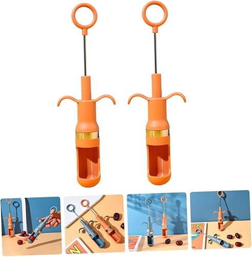 Miniatura 3 de MAGICLULU 4 piezas de removedor de piedra de descorazonamiento manual naranja exprimidor de acero inoxidable herramienta removedor de núcleo de