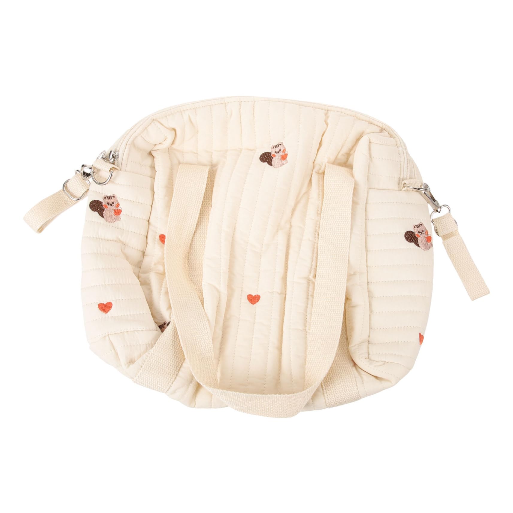 Borsa per Pannolini da Viaggio in Cotone, Compatta e Portatile, Borsa per Carrozzina Spazio per Pannolini e Giochi