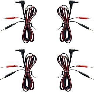 Standard Lead Wires SET OF Four for Tens and EMS Units-Work with Tens Neo, Tens 7000, Twin Stim, Tens 3000,TENS 9000,4pcs