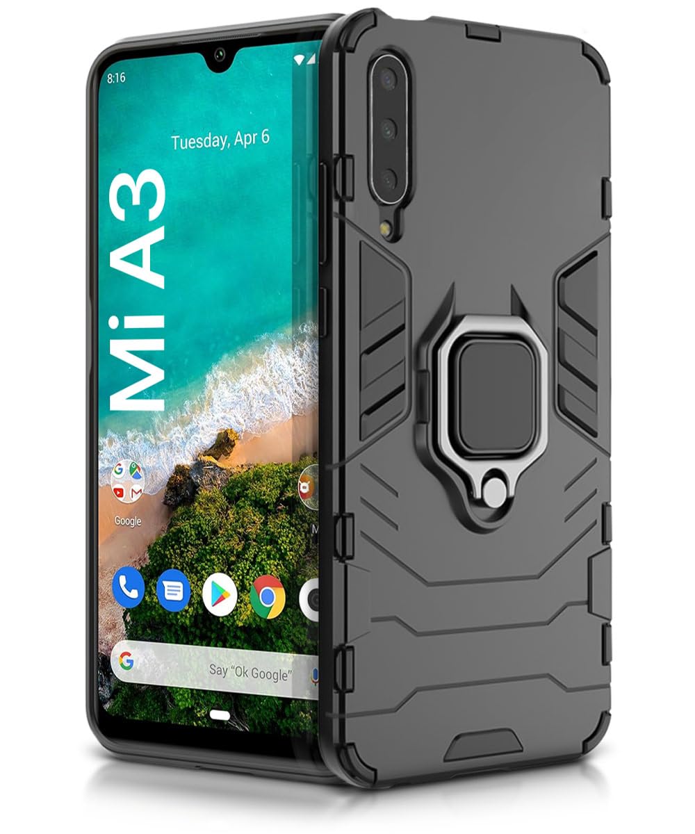 WOW IMAGINE Shock Proof Back Case Mobile Cover for Xiaomi Mi A3 (Armor | Hybrid PC + TPU | Full Protection with Ring Holder Kickstand | Carbon Black) (B08KHGGPHW) Amazon Price History, Amazon Price Tracker