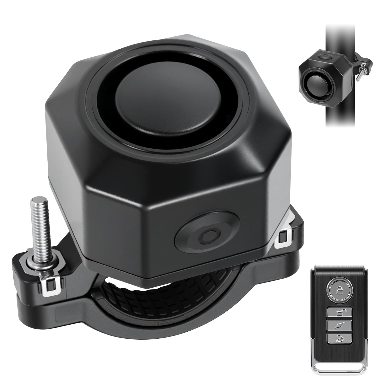 Alarme de Vélo Antivol Moto à Détection de Vibrations, avec Télécommande sans Fil 110 DB, Capteur Vibrations USB-C Wiederaufladbar E-Scooter Alarmanlage, pour Vélo Electrique, Moto, Scooter