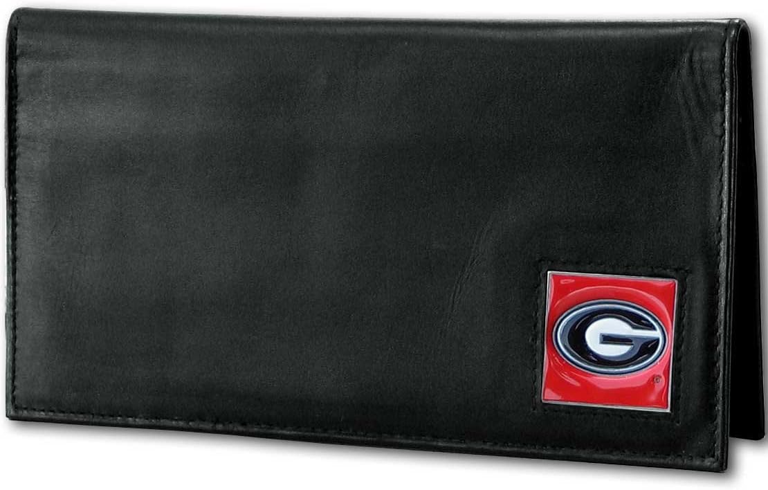 NCAA Siskiyou Sports Fan Shop Georgia Bulldogs Deluxe Leather Checkbook Cover One Size Black