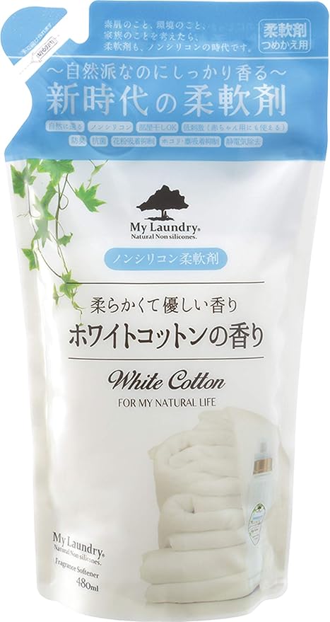 マイランドリー詰替用 ホワイトコットンの香り 480ml ウエルネスボーテ 液体柔軟剤