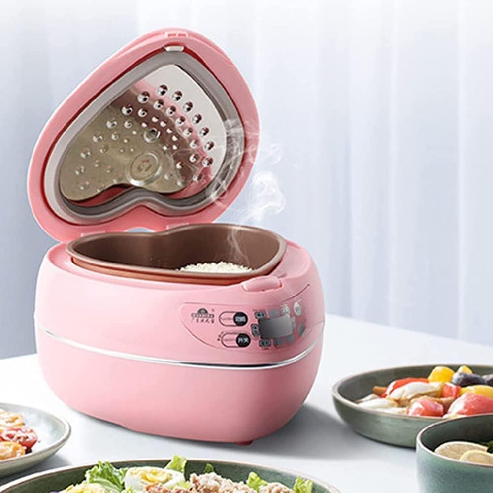 Peach Heart-Shaped Rice Cooker, Smart 300W Rice Cooker, 1.8L, 1-3 People, Non-Stick Pan, Constant Temperature Insulation(Red)
