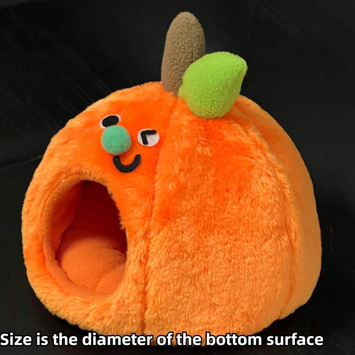 Guinea Pig Bed Hideouts Warm Small Animal Pet Beds Orange Hamster Bed House Accessories for Guinea Pig Chinchilla Hedgehog Hamster (Dia. 13.78 in)