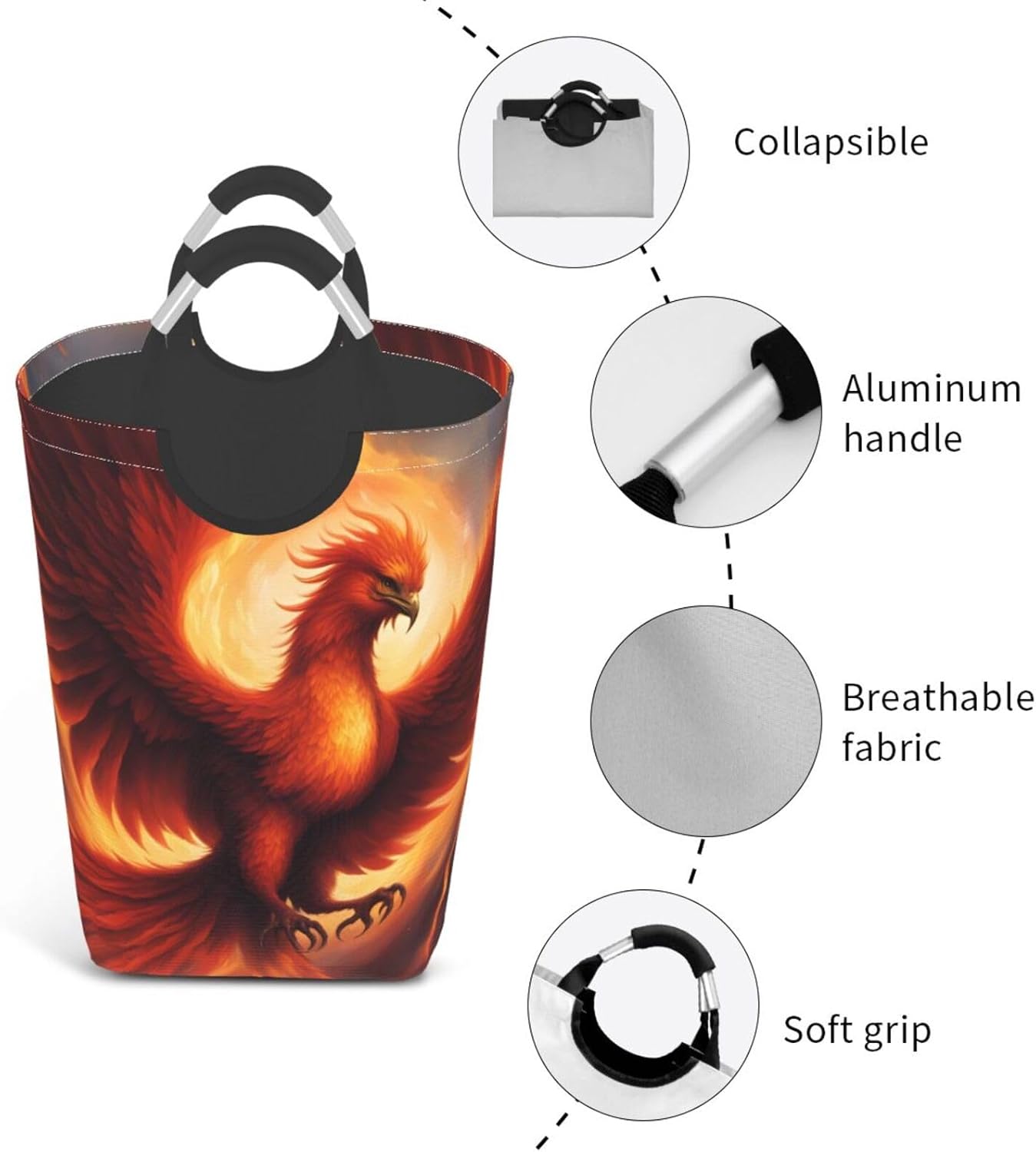 A lovely phoenix Square storage bag 50L, suitable for multiple scenes, foldable dirty clothes storage basket.