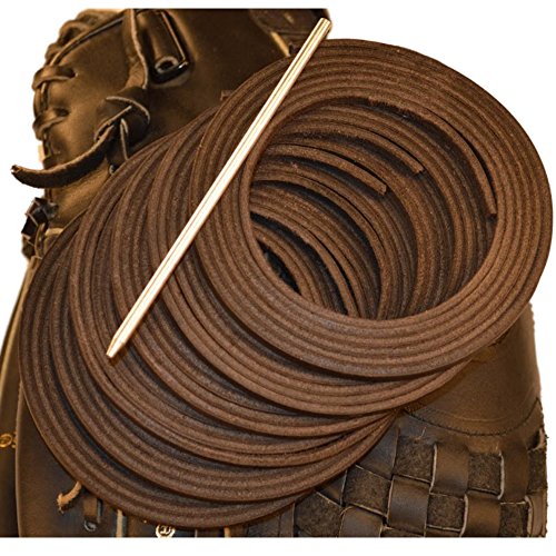 Tofl Softball And Baseball Glove Lace Kit | Mitt Lace Glove Repair Lacing Kit | 6 Leather Laces With Lacing Needle For Catchers Glove| Dark Brown #TOP2