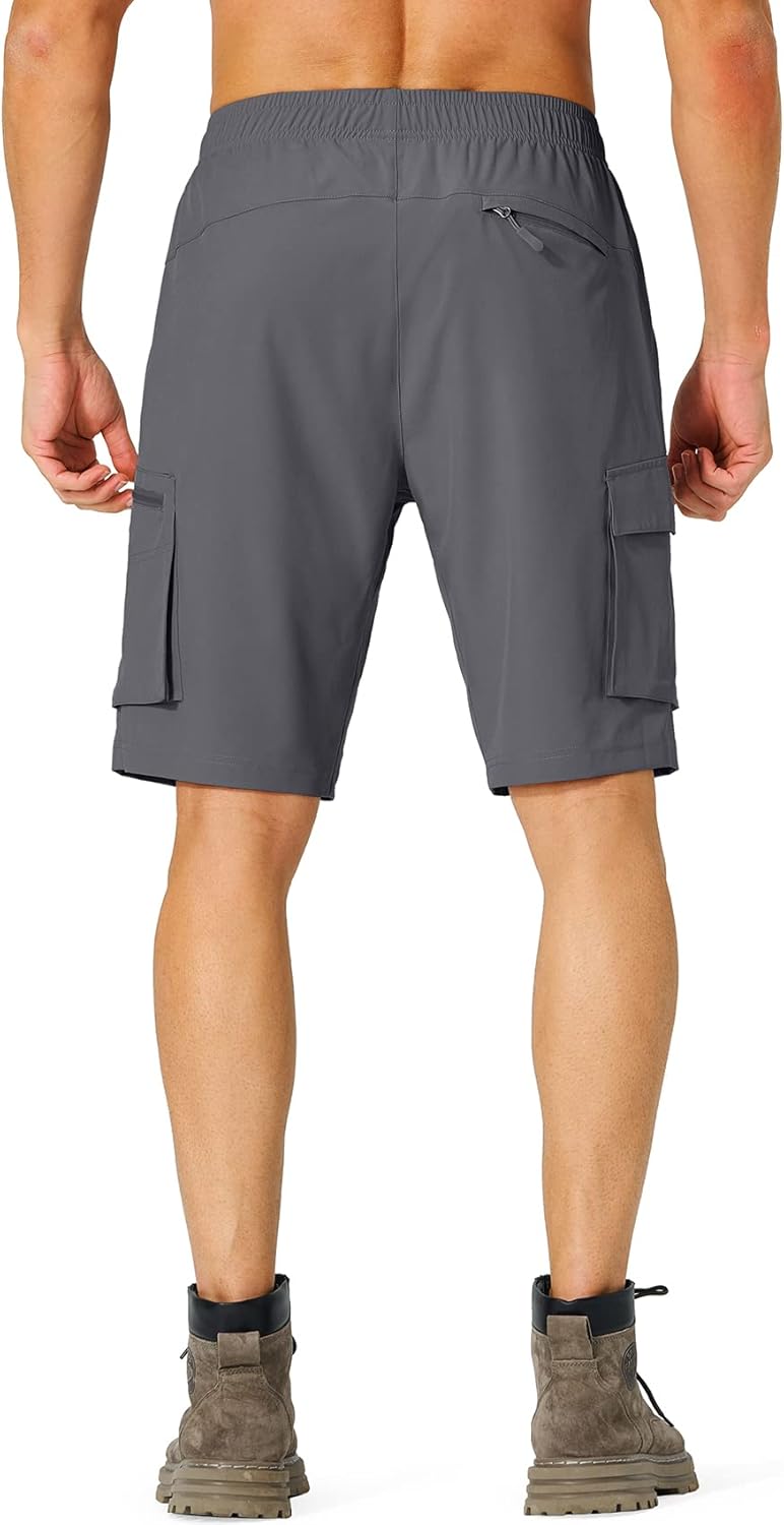 Men's Hiking Cargo Shorts Quick Dry Lightweight Summer Travel Shorts with Zipper Pockets for Camping Fishing Golf - Image 2