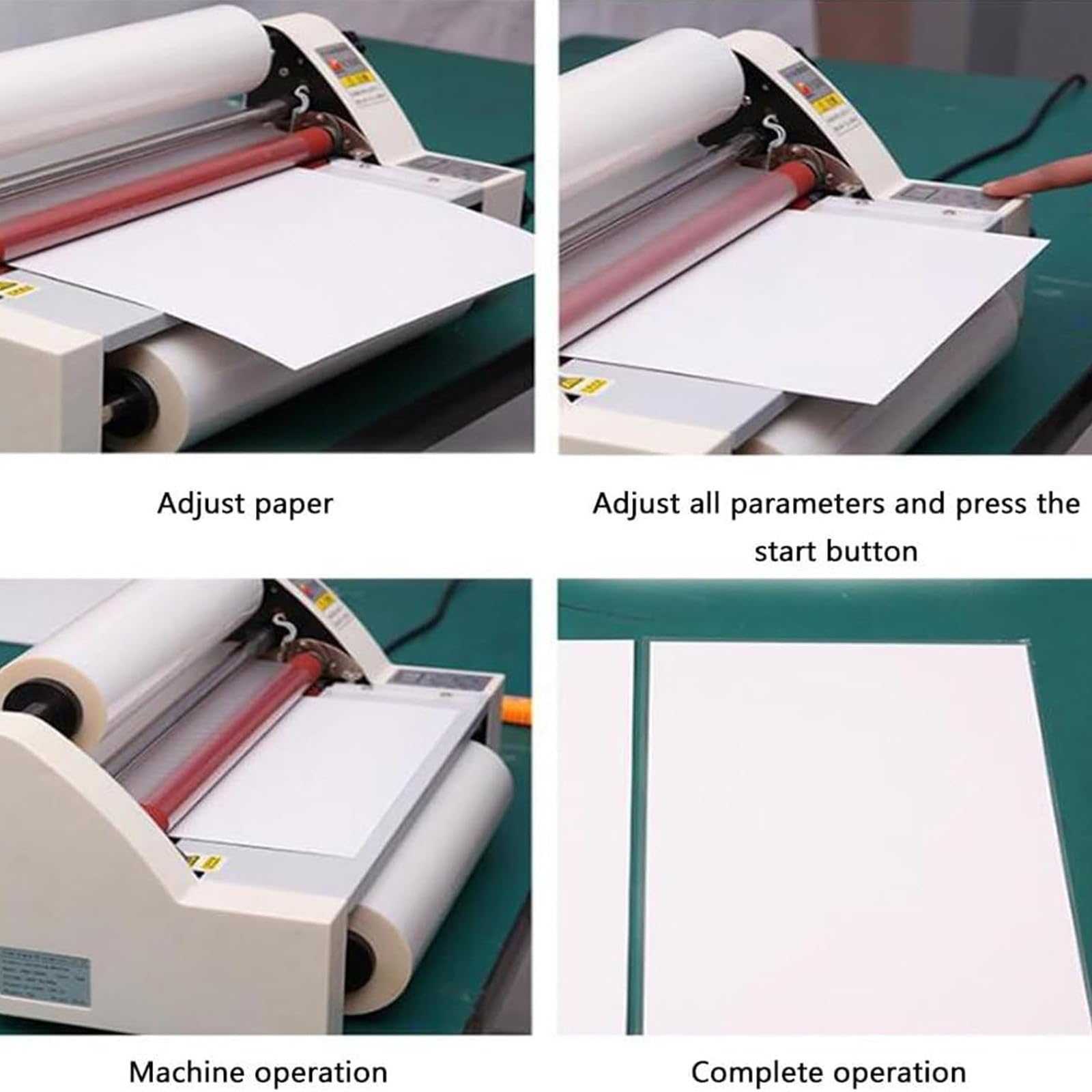 Laminatore a Caldo e a Freddo, Macchina per laminazione con Display Digitale a Doppio Lato, Controllo Elettronico della Temperatura, Larghezza Massima 350 mm