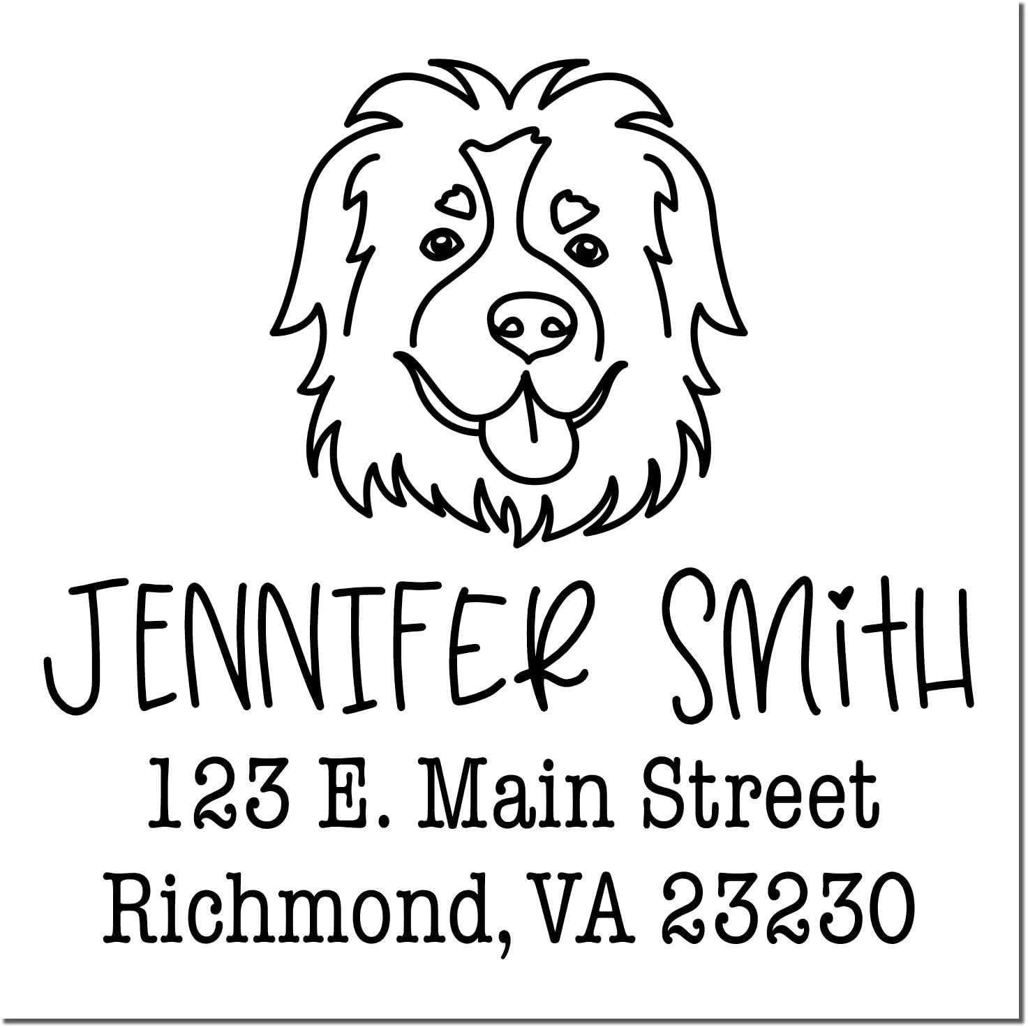 St Bernard Return Address Stamp for Parcels & Packages | Custom Self-Inking PSI Square Rubber Stamper for Mail, Letters, Envelopes & Craft Projects | Personalized Dog Lover Gift 1-5/8 Size