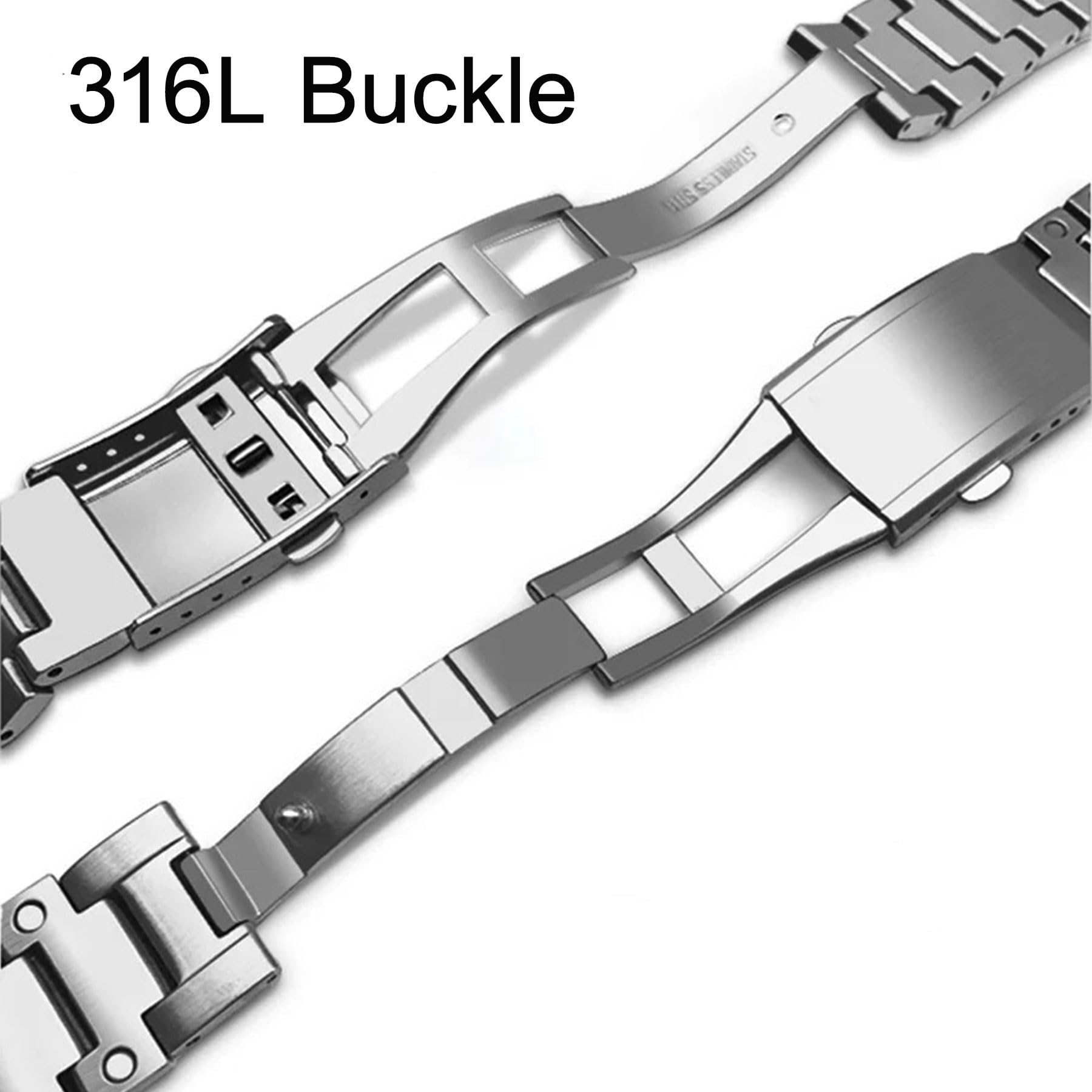 316 Edelstahl-Schnellverschluss-Armband kompatibel mit G-Shock GWM5610/G5600/GLX-5600/GW-M5600/GLS-5600/GW-M5630/GW-S5600/DW-D5600 Uhrenarmband