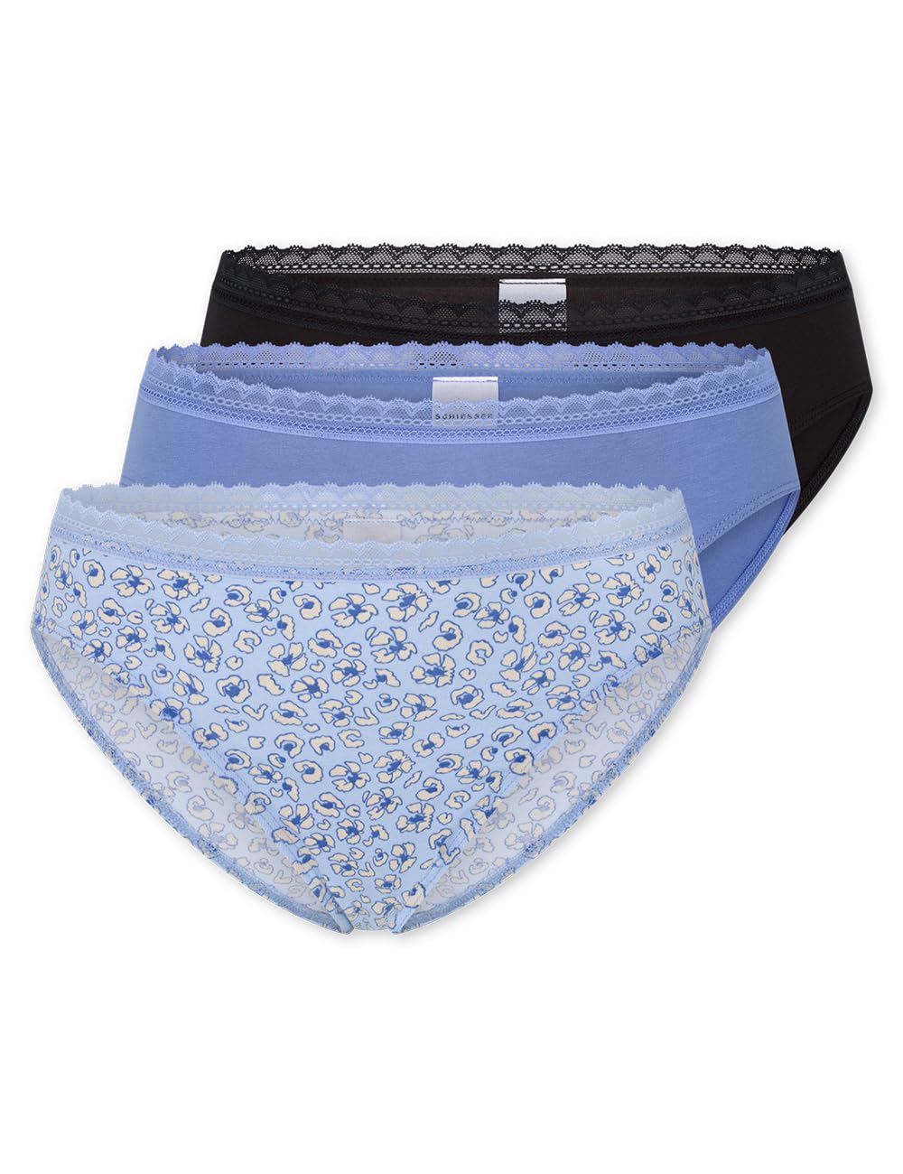 Schiesser Damen 3 Pack Rio Slip mit Spitze - Modern Multipacks