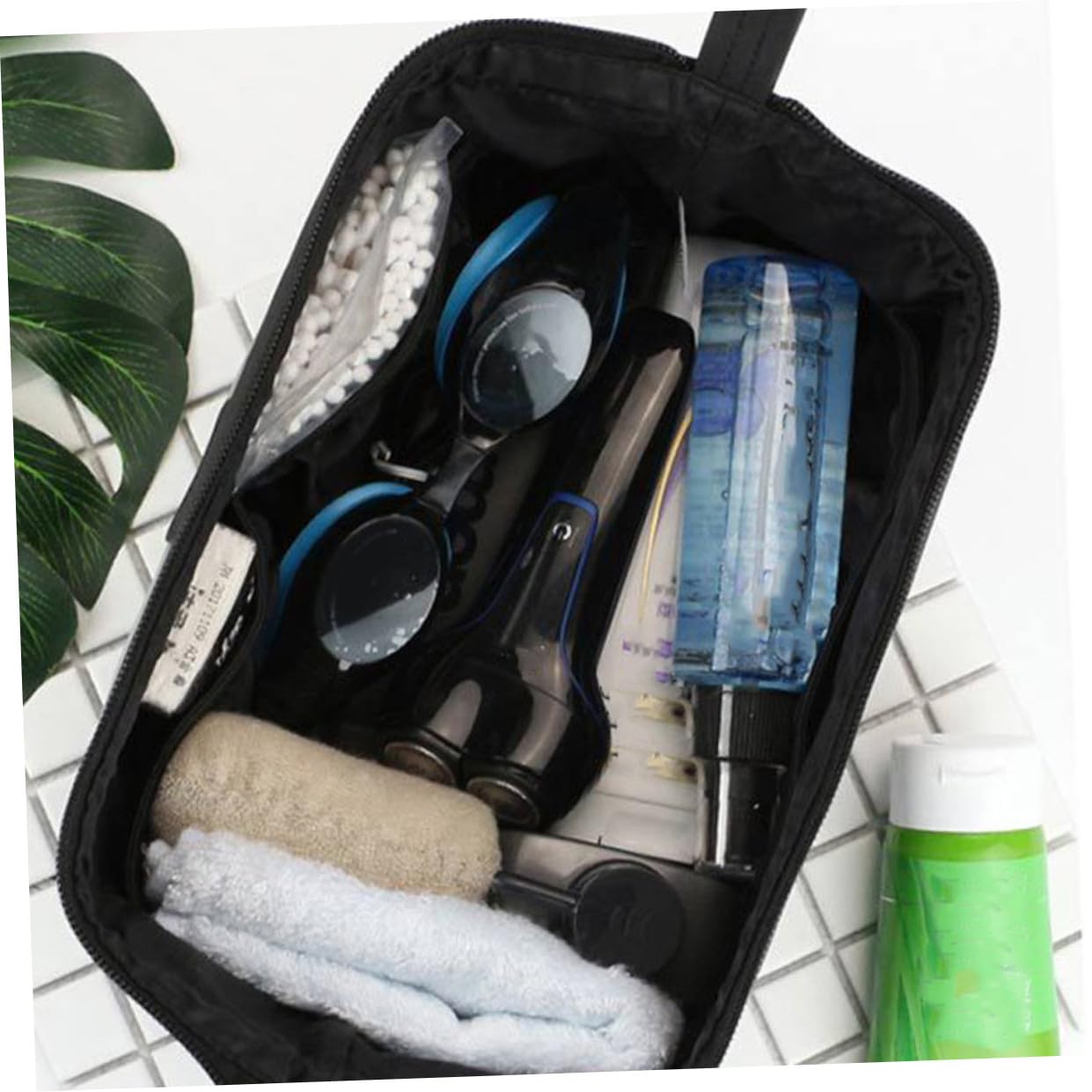 Bolsa de Aseo para Hombre Gris Neceser Multifuncional Portátil para Viaje Almacenamiento Práctico para Cosméticos y Objetos Personales