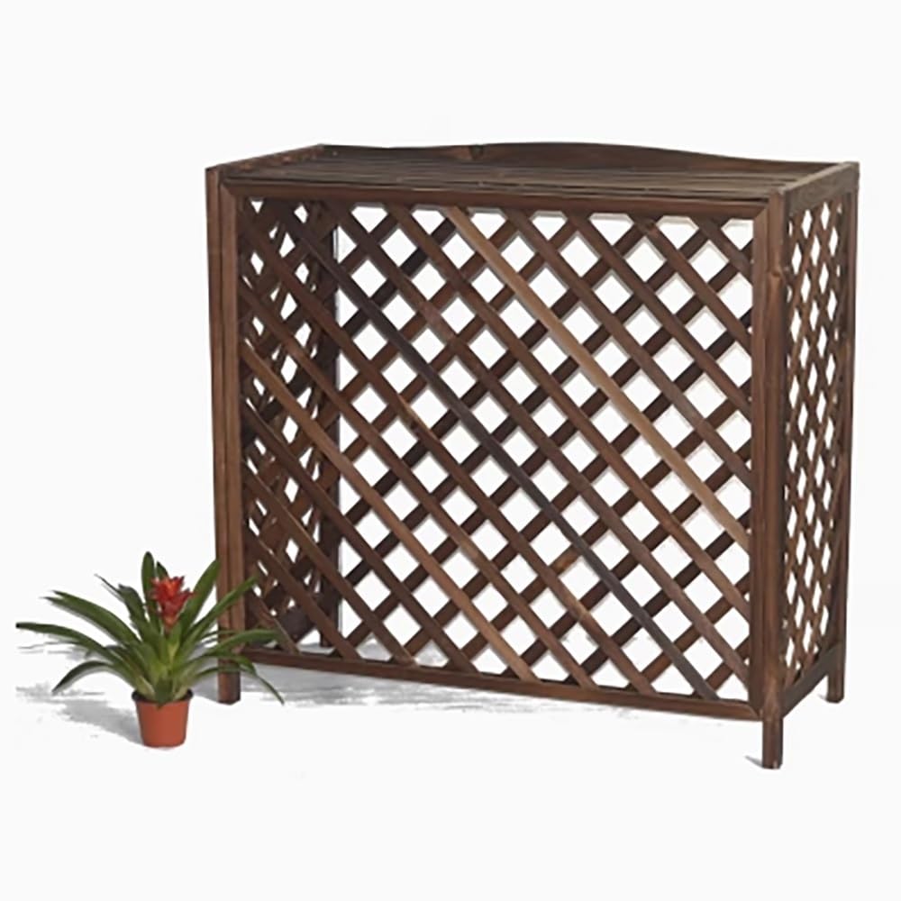 QYMYOZ Air Conditioner Cover, Wooden AC Grill, Outdoor Air Conditioner, Protective Outdoor Fence (33.5"x13.8"x29.5"/85x35x75cm) - Weatherproof & Stylish Solution