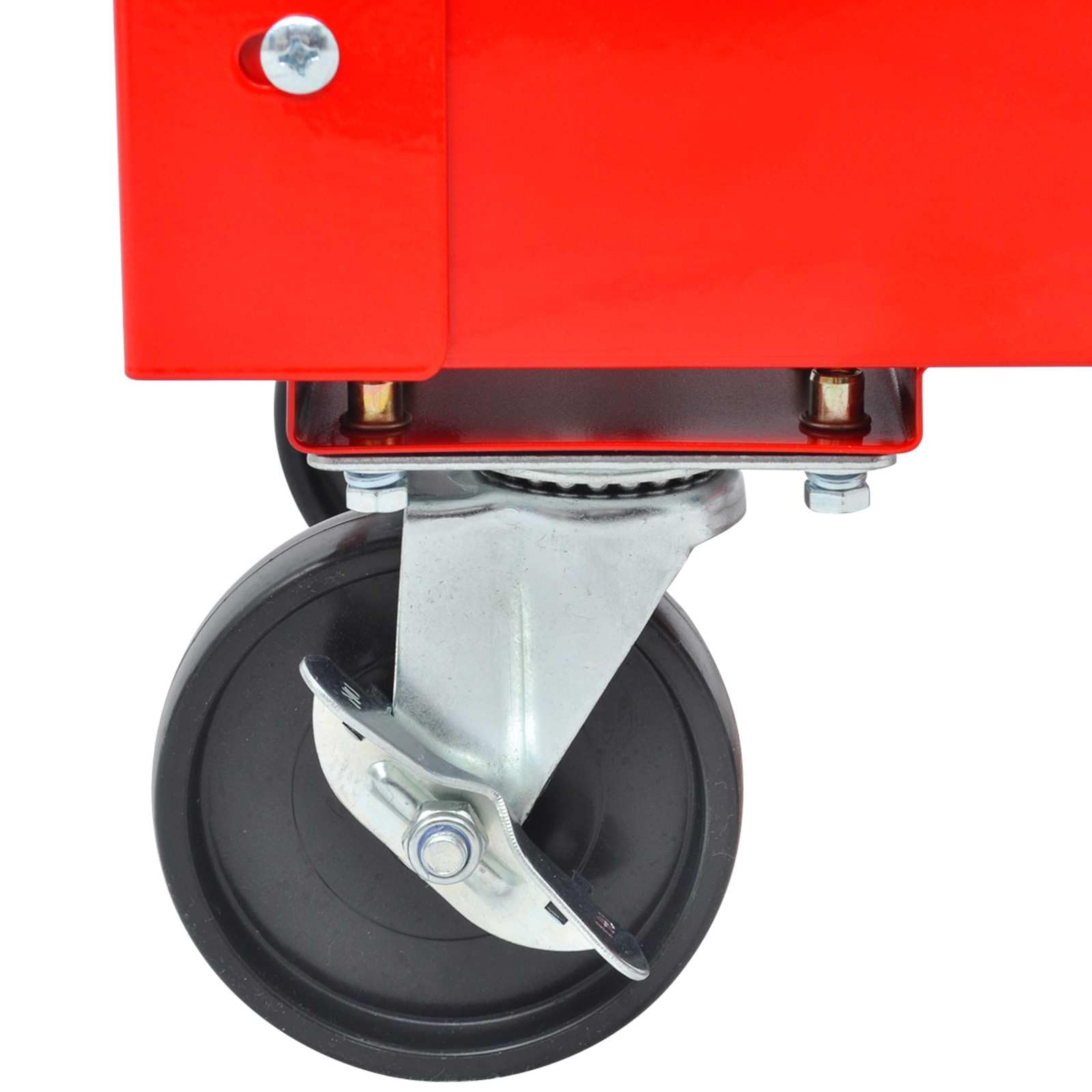 Carrello portautensili rosso in acciaio, 79,5 x 37 x 85 cm, con ruote, mobile e stabile, per officina, casa, garage, cantiere, trasporto e magazzino, pratica soluzione di stoccaggio