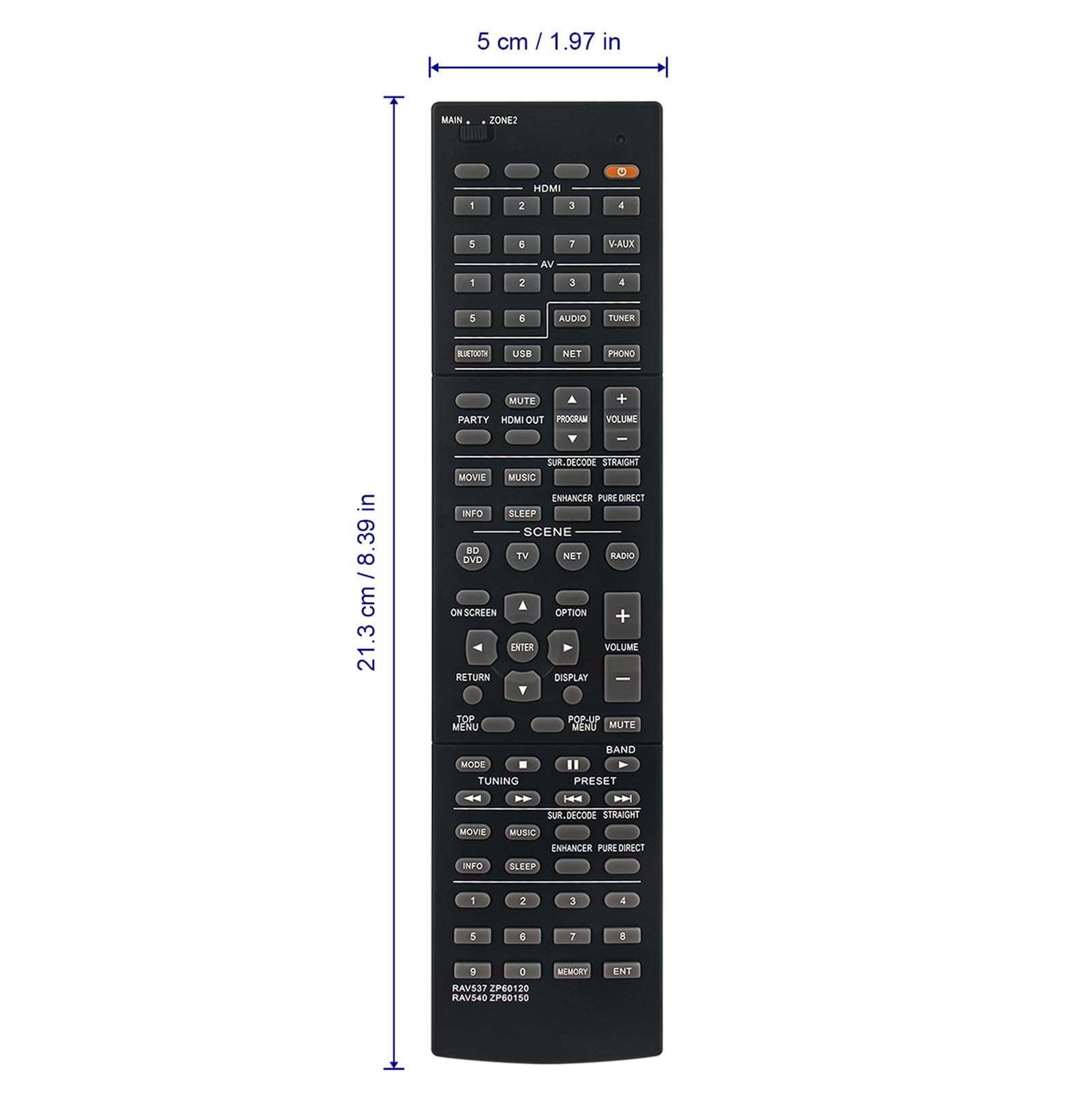 Amazon.com: RAV537 Replace Remote Control Compatible with Yamaha
