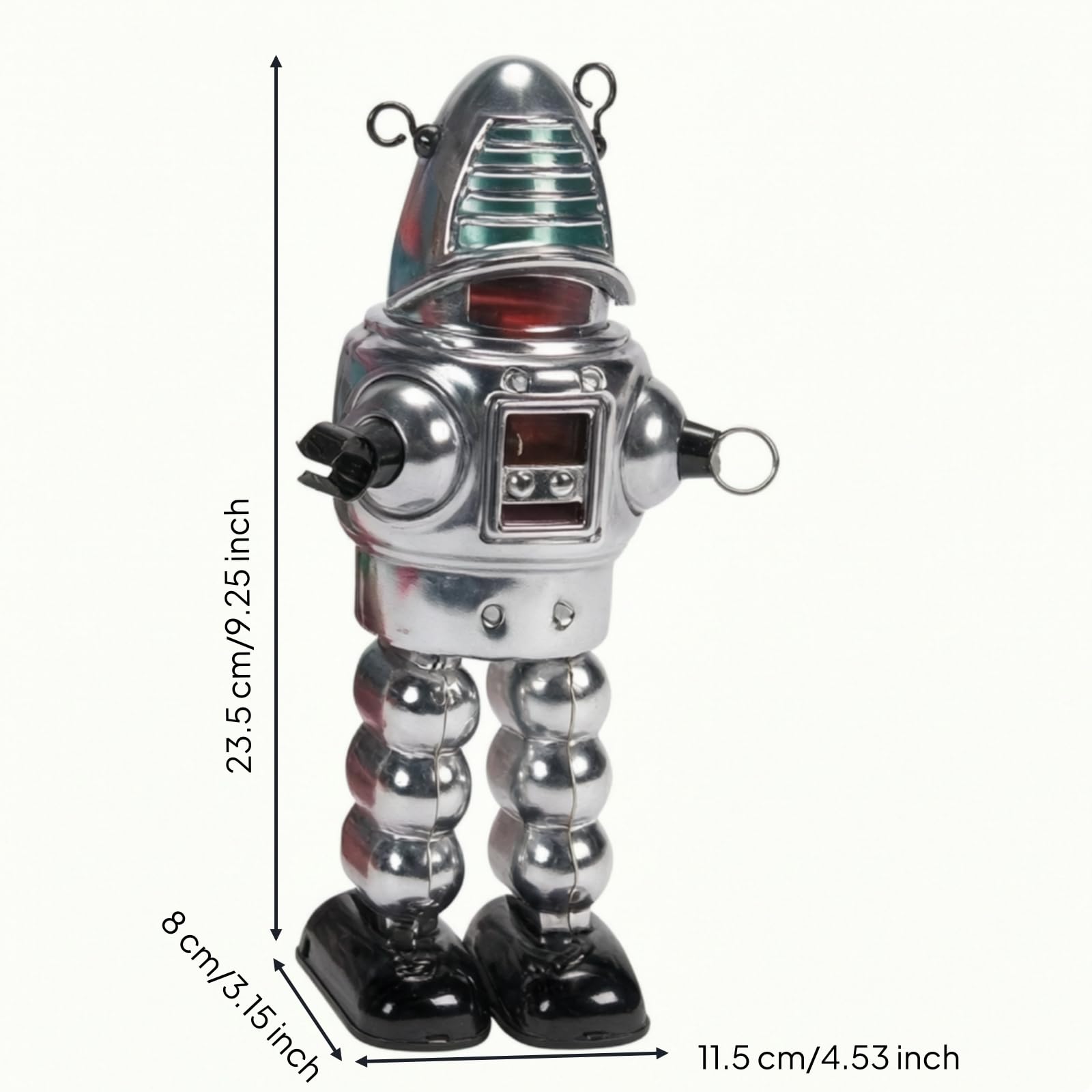 kowaku Robot Hojalata con Cuerda Coleccionable Robot Hojalata Metal Resistente Juguete Cuerda Vintage para Adultos