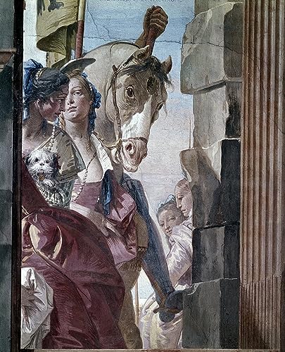 Poster toile L'Entourage de Cléopâtre Tiepolo 50x70 cm sans cadre pour décoration murale