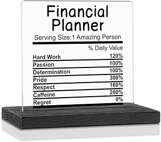 Financial Planner Motivational Desk Sign, Unique Office Gifts for Financial Advisors, Wealth Managers and Accountants, Financial Planner Professional Work Decor Sign Plaque VZ485